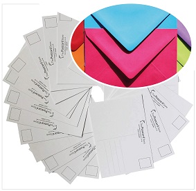 Blank postcards with coloured envelopes - The Postcard Store